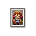 Picture of Lion With Headphones animal _GroupedProduct_Rectangle_Portrait_Framed_Matted_
