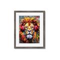 Picture of Lion With Headphones animal _GroupedProduct_Rectangle_Portrait_Framed_Matted_