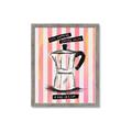 Picture of Mocca Coffee on Stripes - Hug in a Cup _GroupedProduct_Rectangle_Portrait_Framed_Matted_