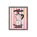Picture of Mocca Coffee on Stripes - Hug in a Cup _GroupedProduct_Rectangle_Portrait_Framed_Matted_