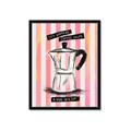 Picture of Mocca Coffee on Stripes - Hug in a Cup _GroupedProduct_Rectangle_Portrait_Framed_Matted_