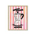 Picture of Mocca Coffee on Stripes - Hug in a Cup _GroupedProduct_Rectangle_Portrait_Framed_Matted_