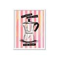 Picture of Mocca Coffee on Stripes - Hug in a Cup _GroupedProduct_Rectangle_Portrait_Framed_Matted_