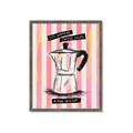 Picture of Mocca Coffee on Stripes - Hug in a Cup _GroupedProduct_Rectangle_Portrait_Framed_Matted_