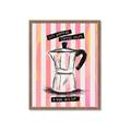Picture of Mocca Coffee on Stripes - Hug in a Cup _GroupedProduct_Rectangle_Portrait_Framed_Matted_