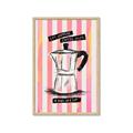 Picture of Mocca Coffee on Stripes - Hug in a Cup _GroupedProduct_Rectangle_Portrait_Framed_Matted_