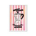 Picture of Mocca Coffee on Stripes - Hug in a Cup _GroupedProduct_Rectangle_Portrait_Framed_Matted_