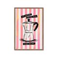 Picture of Mocca Coffee on Stripes - Hug in a Cup _GroupedProduct_Rectangle_Portrait_Framed_Matted_