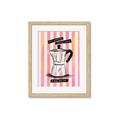 Picture of Mocca Coffee on Stripes - Hug in a Cup _GroupedProduct_Rectangle_Portrait_Framed_Matted_