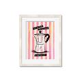 Picture of Mocca Coffee on Stripes - Hug in a Cup _GroupedProduct_Rectangle_Portrait_Framed_Matted_