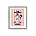 Picture of Mocca Coffee on Stripes - Hug in a Cup _GroupedProduct_Rectangle_Portrait_Framed_Matted_