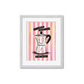 Picture of Mocca Coffee on Stripes - Hug in a Cup _GroupedProduct_Rectangle_Portrait_Framed_Matted_