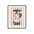 Picture of Mocca Coffee on Stripes - Hug in a Cup _GroupedProduct_Rectangle_Portrait_Framed_Matted_