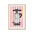 Picture of Mocca Coffee on Stripes - Hug in a Cup _GroupedProduct_Rectangle_Portrait_Framed_Matted_