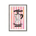 Picture of Mocca Coffee on Stripes - Hug in a Cup _GroupedProduct_Rectangle_Portrait_Framed_Matted_