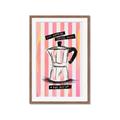 Picture of Mocca Coffee on Stripes - Hug in a Cup _GroupedProduct_Rectangle_Portrait_Framed_Matted_