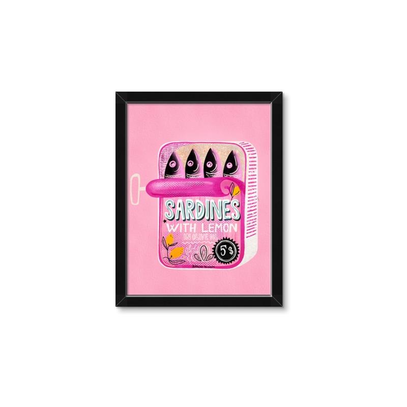 Picture of Sardines Tin Can Pink _GroupedProduct_Rectangle_Portrait_Framed_Matted_