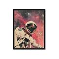 Picture of Astronaut in  Space _GroupedProduct_Rectangle_Portrait_Framed_Matted_
