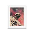 Picture of Astronaut in  Space _GroupedProduct_Rectangle_Portrait_Framed_Matted_