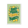 Picture of Easy Peasy Lemon Squeezy Typography Poster _GroupedProduct_Rectangle_Portrait_Framed_Matted_
