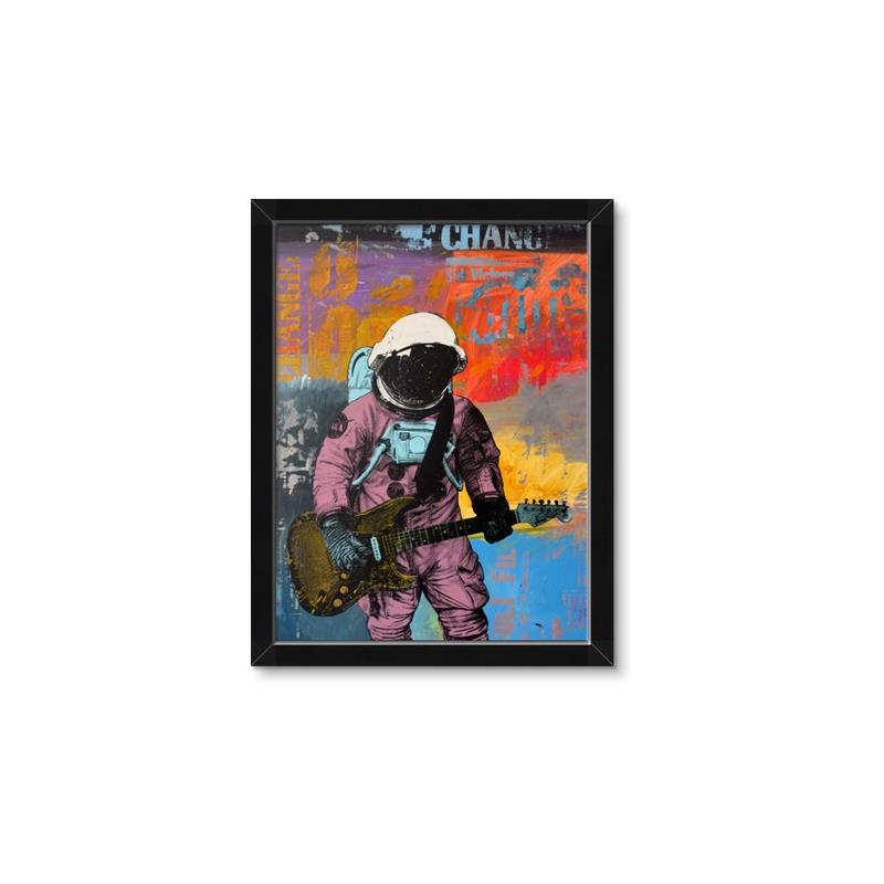 Picture of Retro Spaceman with Guitar Poster _GroupedProduct_Rectangle_Portrait_Framed_Matted_