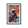 Picture of Retro Spaceman with Guitar Poster _GroupedProduct_Rectangle_Portrait_Framed_Matted_