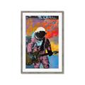 Picture of Retro Spaceman with Guitar Poster _GroupedProduct_Rectangle_Portrait_Framed_Matted_