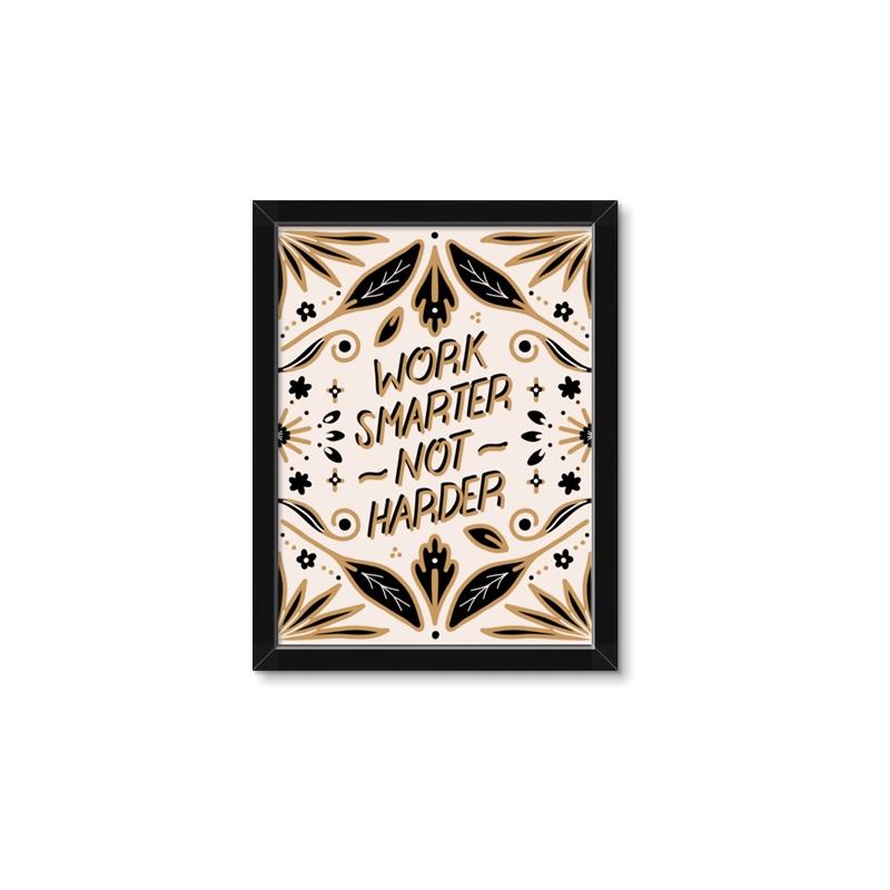 Picture of Work Smarter Not Harder Typography Poster _GroupedProduct_Rectangle_Portrait_Framed_Matted_
