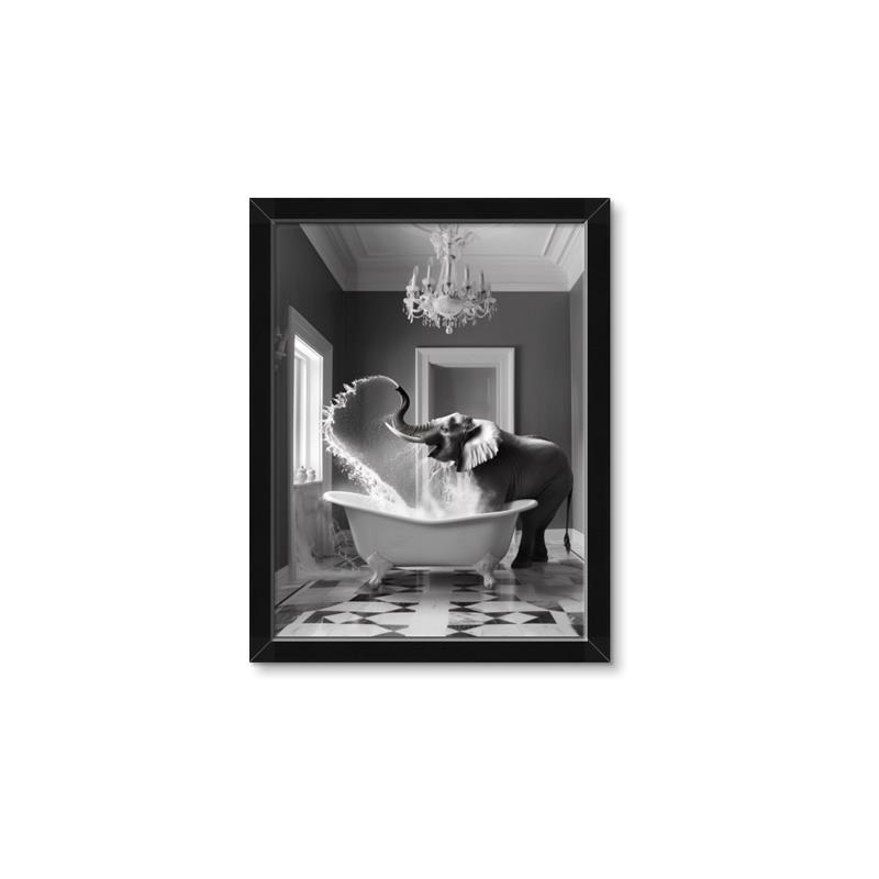 Picture of Joyful Elephant Bath Time _GroupedProduct_Rectangle_Portrait_Framed_Matted_