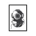 Picture of Vintage Diver Poster _GroupedProduct_Rectangle_Portrait_Framed_Matted_