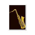 Picture of Golden Saxophone Poster _GroupedProduct_Rectangle_Portrait_Framed_Matted_