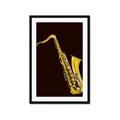 Picture of Golden Saxophone Poster _GroupedProduct_Rectangle_Portrait_Framed_Matted_