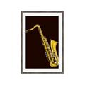 Picture of Golden Saxophone Poster _GroupedProduct_Rectangle_Portrait_Framed_Matted_