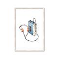 Picture of Retro Walkman Poster _GroupedProduct_Rectangle_Portrait_Framed_Matted_