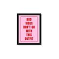 Picture of Bad Vibes Typography Poster _GroupedProduct_Rectangle_Portrait_Framed_Matted_