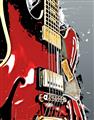 Picture of Retro Red guitar Poster _GroupedProduct_Rectangle_Portrait_Unframed_Print_Only_