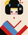 Picture of Geisha Retro Poster _GroupedProduct_Rectangle_Portrait_Unframed_Print_Only_