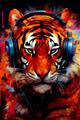 Picture of Tiger With Headphones animal _GroupedProduct_Rectangle_Portrait_Unframed_Print_Only_
