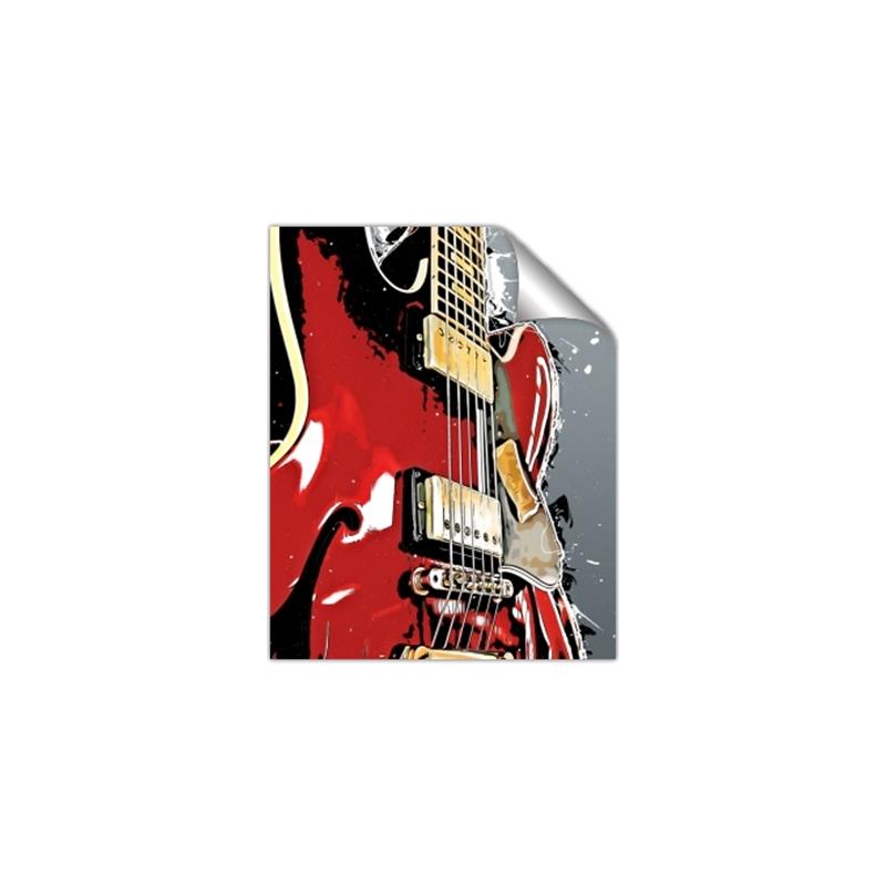 Picture of Retro Red guitar Poster _GroupedProduct_Rectangle_Portrait_Unframed_Print_Only_
