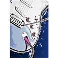 Picture of Retro Blue guitar Poster _GroupedProduct_Rectangle_Portrait_Unframed_Print_Only_