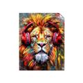 Picture of Lion With Headphones animal _GroupedProduct_Rectangle_Portrait_Unframed_Print_Only_