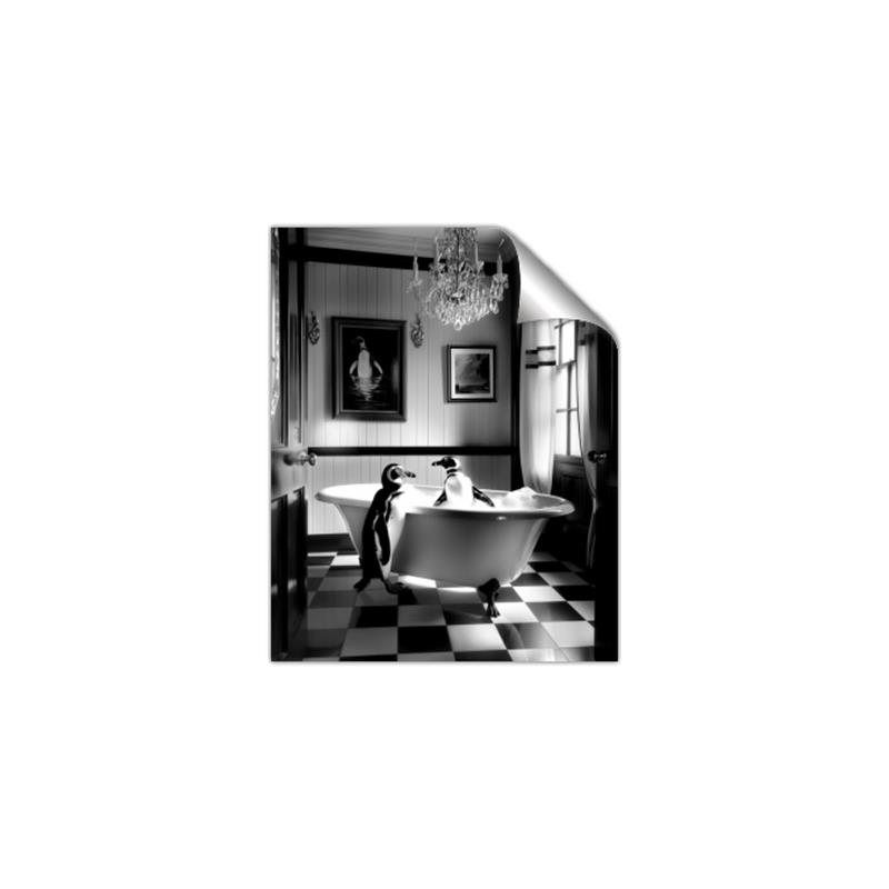 Picture of Penguin Romance _GroupedProduct_Rectangle_Portrait_Unframed_Print_Only_