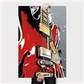 Picture of Retro Red guitar Poster _GroupedProduct_Rectangle_Portrait_Canvas_