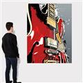 Picture of Retro Red guitar Poster _GroupedProduct_Rectangle_Portrait_Canvas_