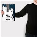 Picture of Retro White guitar Poster _GroupedProduct_Rectangle_Portrait_Canvas_