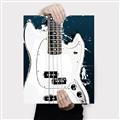 Picture of Retro White guitar Poster _GroupedProduct_Rectangle_Portrait_Canvas_