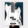 Picture of Retro White guitar Poster _GroupedProduct_Rectangle_Portrait_Canvas_