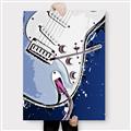 Picture of Retro Blue guitar Poster _GroupedProduct_Rectangle_Portrait_Canvas_