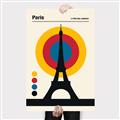 Picture of Retro Eiffel Tower Poster _GroupedProduct_Rectangle_Portrait_Canvas_