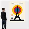 Picture of Retro Eiffel Tower Poster _GroupedProduct_Rectangle_Portrait_Canvas_
